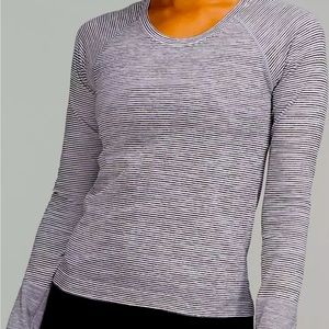 Lululemon Swiftly Tech LS Crew WHT/BLK